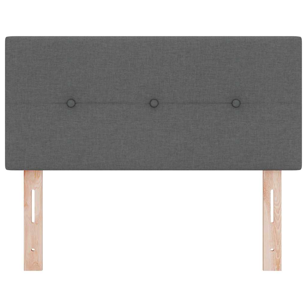 LED Headboard with LED Strip Lights Dark Grey 90 cm Fabric